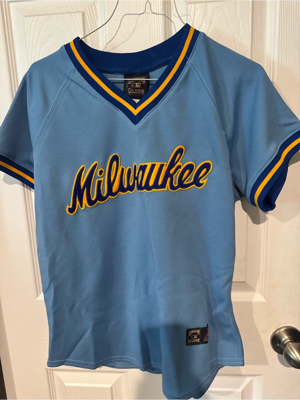 Milwaukee Women’s Blue Short-Sleeve Retro Baseball Jersey